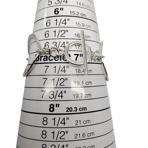 Sterling Silver Hammered Circle Link Bracelet #20717 - Picture 11 of 11